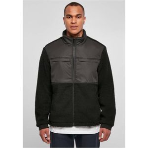 Urban Classics - Patched Sherpa Jacket - S - Zwart