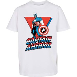 Mister Tee Captain America - Marvel Captain America Kinder T-shirt - Kids 122/128 - Wit