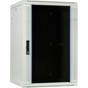 DSIT 18U witte wandkast / serverbehuizing met glazen deur 600x600x900mm (BxDxH) - 19 inch
