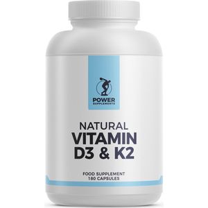 Power Supplements - Natuurlijke Vitamine D3 & K2 - 100% natuurlijke Vitamines - 180 caps