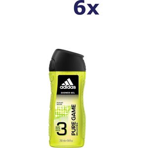 Adidas - Pure Game - Douchegel - 6 x 250 ml - Voordeelverpakking