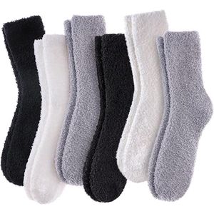 Daity 6 Paar - Sokken - Damessokken - Kuitsokken - Vloersokken - Katoenen sokken - Compressiesokken - One Size