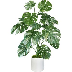 Boncy® Premium Kunstplant in pot - 120 cm Monstera Kunst plant - Nep planten voor Binnen en Buiten - Kamer Decoratie - Nepplanten Kunstplanten Boompje - Kunstbloemen