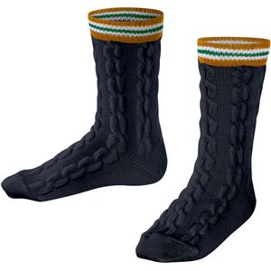 FALKE Preppy Cable gedessineerd wol sokken kinderen blauw - maat 19-22