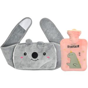 Warmtefles met overtrek - rubberen warmwaterkruik met zachte pluche bekleding - warmwaterzak voor pijnverlichting van buik - rug en benen