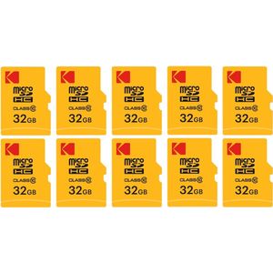 KODAK Micro SDHC 32GB - Pack van 10 - Inclusief Adapter