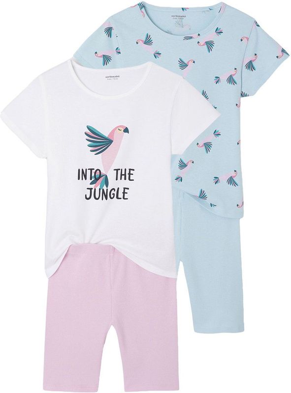 Vertbaudet - Set van 2 Pyjama's - Meisjes - Korte Broekjes - 100% Katoen