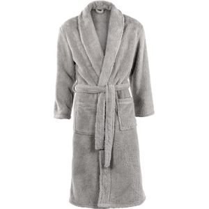 Luxe Badjas - Licht Grijs - Unisex - Pluche - Extra Zacht
