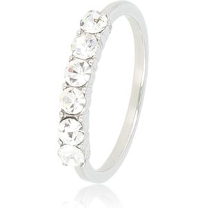 *My Bendel - Stijlvolle damesring waarmee je straalt - Ring met 4mm grote kristal zirkonia stenen - Met luxe cadeauverpakking
