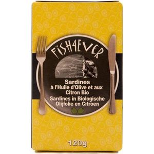 Fish 4 Ever Sardines olijfolie citroen 120 gram