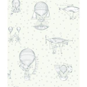 Dutch Wallcoverings - Little Kids- Aeronefs mint - vliesbehang - 10m x 53cm - JR3001