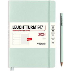 Leuchtturm1917 - weekplanner + notities - agenda - 2024 - a5 - softcover - 12 maanden - mint groen