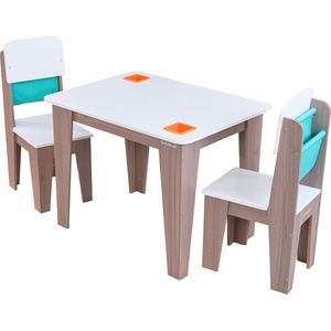 KidKraft Pocket Storage Houten tafel en 2 stoelen