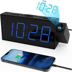 Solacis Wekkerradio Met Projectie - Wekkerradio - Digitale wekker - Wekkerradio kinderen - Wekker met projectie op plafond - Must have!