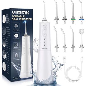 Electrisch Flos Apparaat - Monddouche - Oplaadbaar - Waterreservoir - 8 Opzet Borstels - 5 Modes - Tandverzorging - Flossen