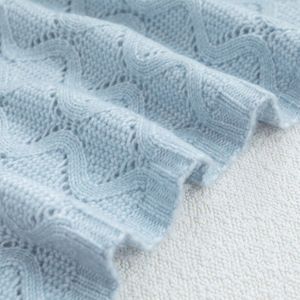 Amelie Home - Diamond Pointelle - Gebreide Deken - Lichtblauw - 130x150 cm