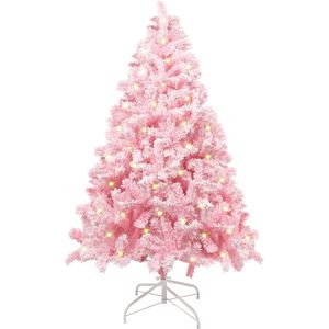 Uten Luxe Uitvoering Kunstkerstboom - Met 200 LED Verlichting en Sneeuw - 808takken - 180cm Hoog - Wit/Roze