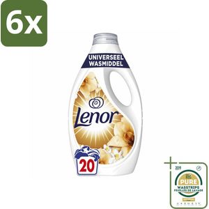 Lenor – Wasmiddel – Amber & Orchidee – 20 Wasbeurten - 900 ml - Voordeelverpakking - 6 stuks - Amber en orchidee - Frisheid