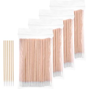 400 stuks wattenstaafjes - houten punt - reinigingsstaafjes - make-up - cosmetica - assistent - sticks voor wenkbrauwen - lippenstift - wimpers - nagelaccessoires