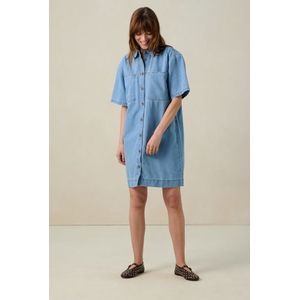 Sissy-Boy - Blauwe denim midi jurk