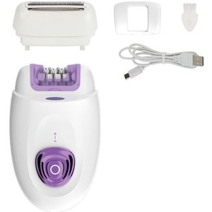 Elektrisch scheerapparaat voor dames met scheerkop en trimmer 2 in 1, elektrisch scheerapparaat en epilator voor gezicht, benen, armen, bikinilijn