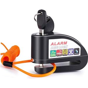 VINZ Elbroes Schijfremslot Alarm / Remschijfslot met alarm – 6 mm - Zwart