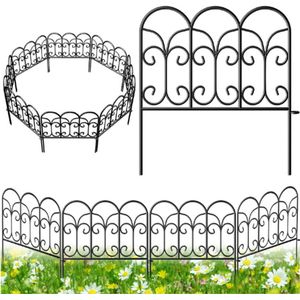 Metalen Tuinhek - 18 Inch x 7.5 Ft - Decoratieve Omheining - Sterk & Weerbestendig - Voor Tuin, Gazon, Bloembed, Hout & Draad