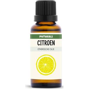 Puturals Citroen Olie 100% Biologisch - 30ml - Puur en Vegan - Citroen Etherische Olie voor Gezicht, Lichaam, Nagels en Aromatherapie