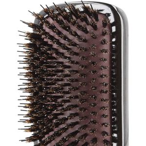 Houten ontwarrende haarborstel met wildzwijnharen antistatisch voor lang haar zwart - paddle - TB Tools - Lussoni