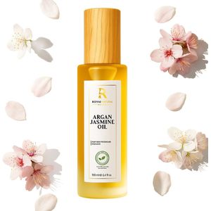 RNCosmetics - Argan olie – Argan olie met Jasmijn - Voor Haar en Baard - Argan Jasmine Olie 100ml – Hydraterende & Verzachtende Olie voor Haar, Huid, Nagels & Baard–100% Pure Arganolie met Natuurlijke Jasmijn–Voedt, Herstelt & Glans met Elegante Geur