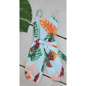Baby meisjes jumpsuit met bloemenprint, verkrijgbaar in de maten 68 t/m 104