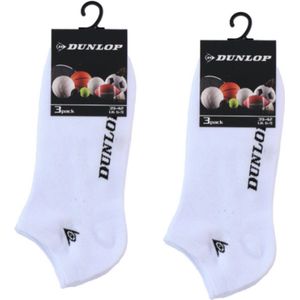 Dunlop Sneakersokken – 6 Paar – Wit – Maat 39-42 – Comfortabele Lage Sokken voor Heren en Dames