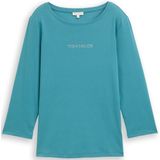 Tom Tailor Slim fit shirt met lange mouwen en glitterlogo