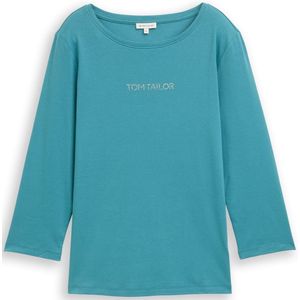 Tom Tailor Slim fit shirt met lange mouwen en glitterlogo