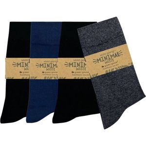 green-goose® Bamboe Herensokken - Maat 39-44 - 4 Paar - Grijs en Blauw - 85% Bamboe - Zacht, Ademend, Hypoallergeen en Comfortabel