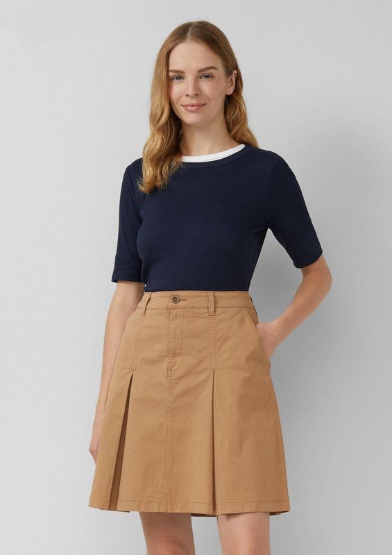 s.Oliver - Korte Rok - Geplooid - Katoenen Stretch