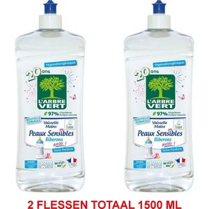 L'Arbre Vert Afwasmiddel voor de Gevoelige Huid Flessen (1 = 750 ml)