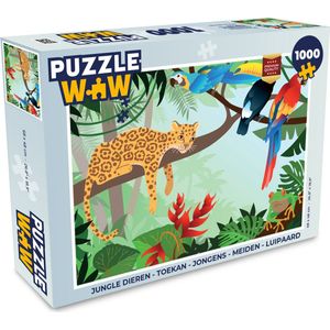 Puzzel Jungle dieren - Toekan - Jongens - Meiden - Luipaard - Legpuzzel - Puzzel 1000 stukjes volwassenen