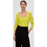 s.Oliver BLACK LABEL - Shirt - Geel - Driekwart Mouw - Normale Pasvorm