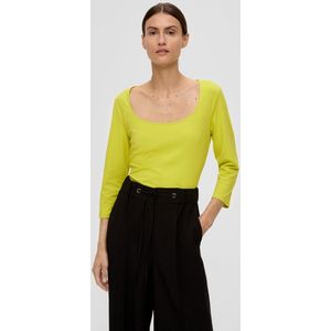 s.Oliver BLACK LABEL - Shirt - Geel - Driekwart Mouw - Normale Pasvorm