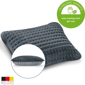 Beurer HK 48 Warmtekussen - Stijlvol, Zacht & Omkeerbaar - Snel warm, 3 Temperaturen en Automatische Uitschakeling - Cosy, Wasbare Hoes - Huiselijke Warmte voor Weinig cent p/u