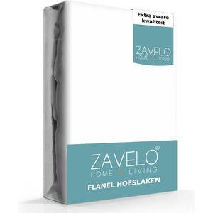 Zavelo Hoeslaken Flanel Wit - Lits-jumeaux (160x200 cm) - 100% Gekamd katoen - 30 cm Hoekhoogte - Zacht & Comfortabel