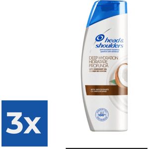 Head & Shoulders Shampoo - Deep Hydration - 500 ml - Voordeelverpakking 3 stuks