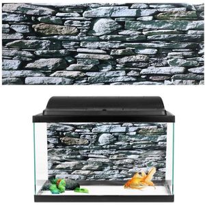 Aquarium achtergrond 3D-effect stenen muur schilderij poster - onderwater muursticker - PVC lijm sticker - decoratie voor aquarium - 61 * 30cm .