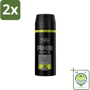 Axe - Deodorant Bodyspray - 24hrs Fresh - You Essentiel - 150 ml - Voordeelverpakking - 2 stuks - Deodorant - Bodyspray