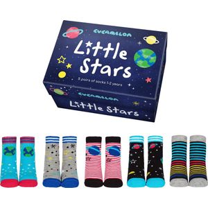 Baby Sokken Little Stars 1-2 Jaar 5 Paar Baby Sokjes in een Cadeaudoos