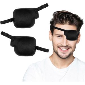 Enkele oogklep verstelbaar oogmasker zwart 3D-oogklep voor volwassenen en kinderen 2 stuks links en rechts -> Allecto Premium Oogmasker - Verstelbaar zwart 3D-oogmasker voor volwassenen en kinderen - 2 stuks links en rechts