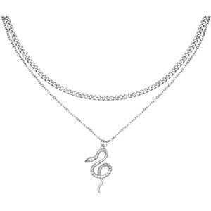 Dubbele ketting - Chained Snake - Yehwang Zilver