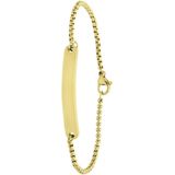 Lucardi Dames Gerecycled stalen goldplated armband met plaat hanger - Armband - Staal - Goudkleurig - 20 cm