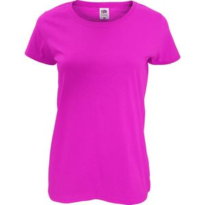 Fruit Of The Loom Dames/ Vrouwen Dames-Fit Original T-Shirt met Korte Mouwen (Fuchsia)